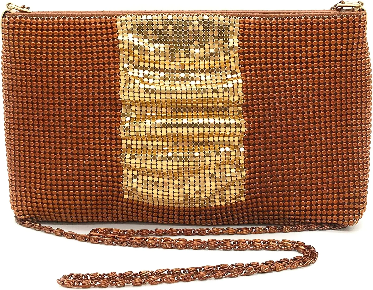 Womens clutch metal mesh metal beaded mesh evening purse for Cocktail Party Prom Wedding Banquet