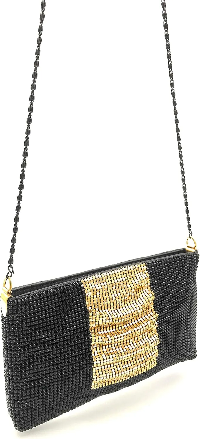 Womens clutch metal mesh metal beaded mesh evening purse for Cocktail Party Prom Wedding Banquet