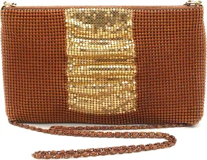 Womens clutch metal mesh metal beaded mesh evening purse for Cocktail Party Prom Wedding Banquet