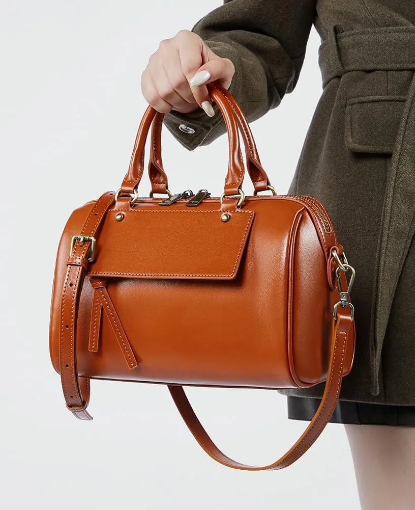 Womens Crossbody Bags Genuine Leather Trendy Shoulder Purse with Adjustable Strap Ladies Totes Handbags Satchel
