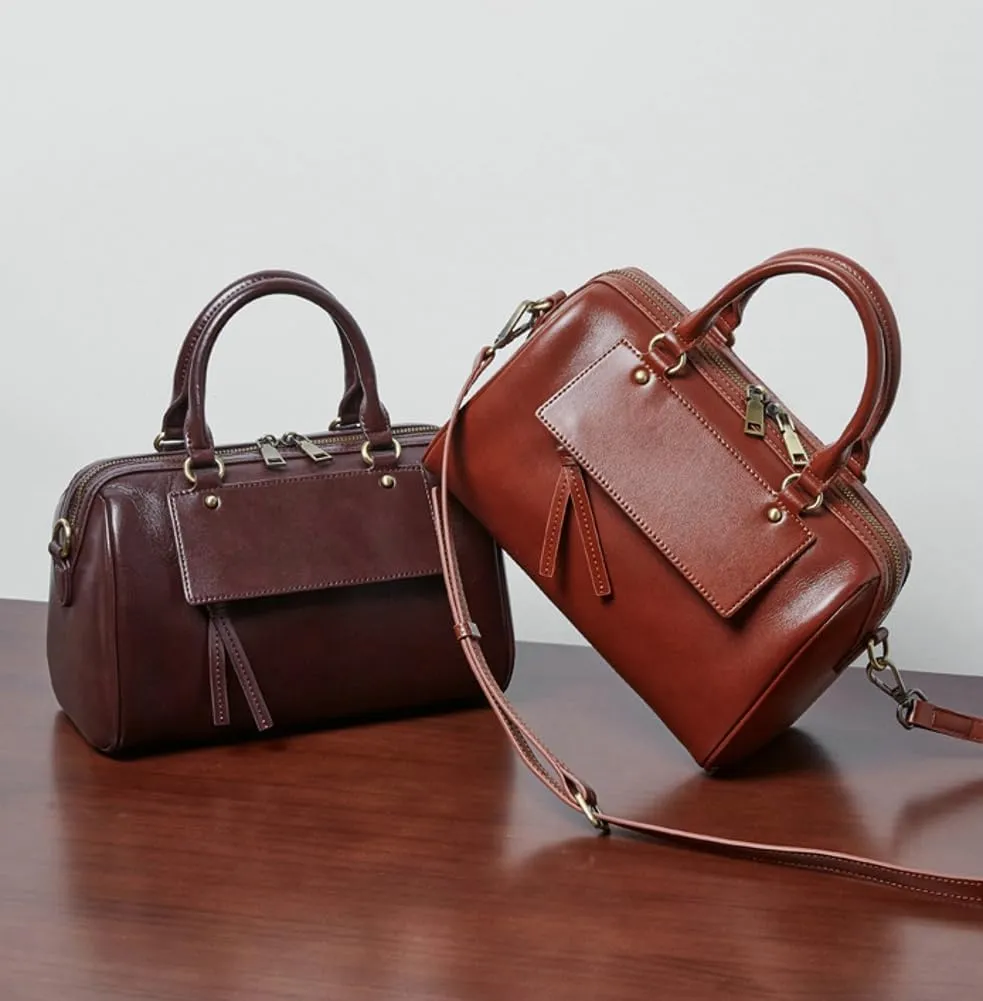 Womens Crossbody Bags Genuine Leather Trendy Shoulder Purse with Adjustable Strap Ladies Totes Handbags Satchel