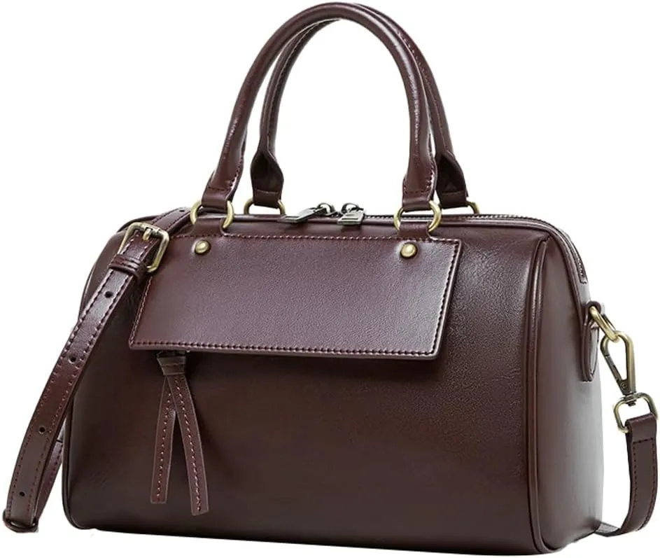 Womens Crossbody Bags Genuine Leather Trendy Shoulder Purse with Adjustable Strap Ladies Totes Handbags Satchel