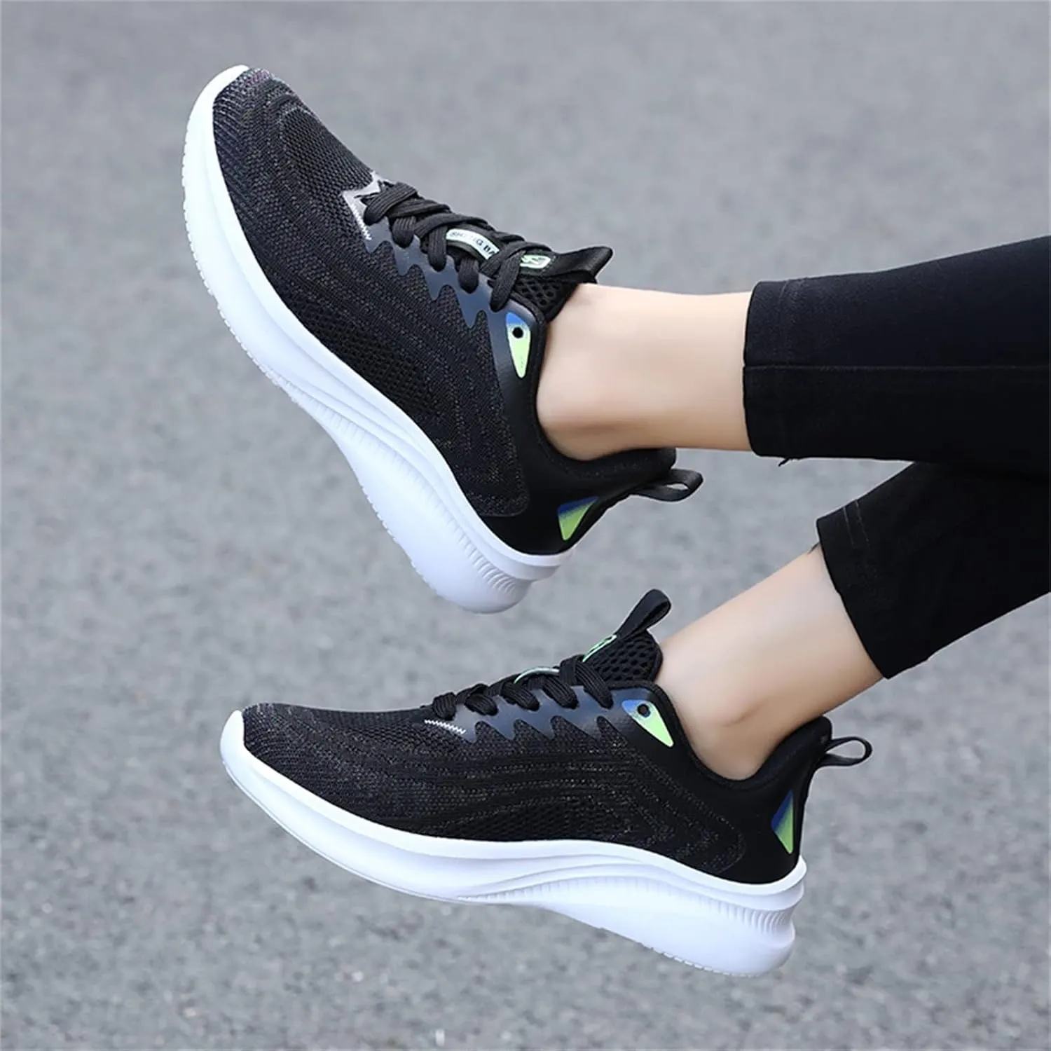 Women's Fashion Sneaker Shoes Breathable Mesh Trail Running Shoes Non-Slip Lace-Up Training Sport Shoes Lightweight Outdoor Workout Shoes for Indoor Outdoor Gym