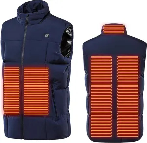 Women's Heated Vest Down Puffer Sleeveless Winter Jacket Rechargeable Heat Vest Plus Size Unisex Black X-Large