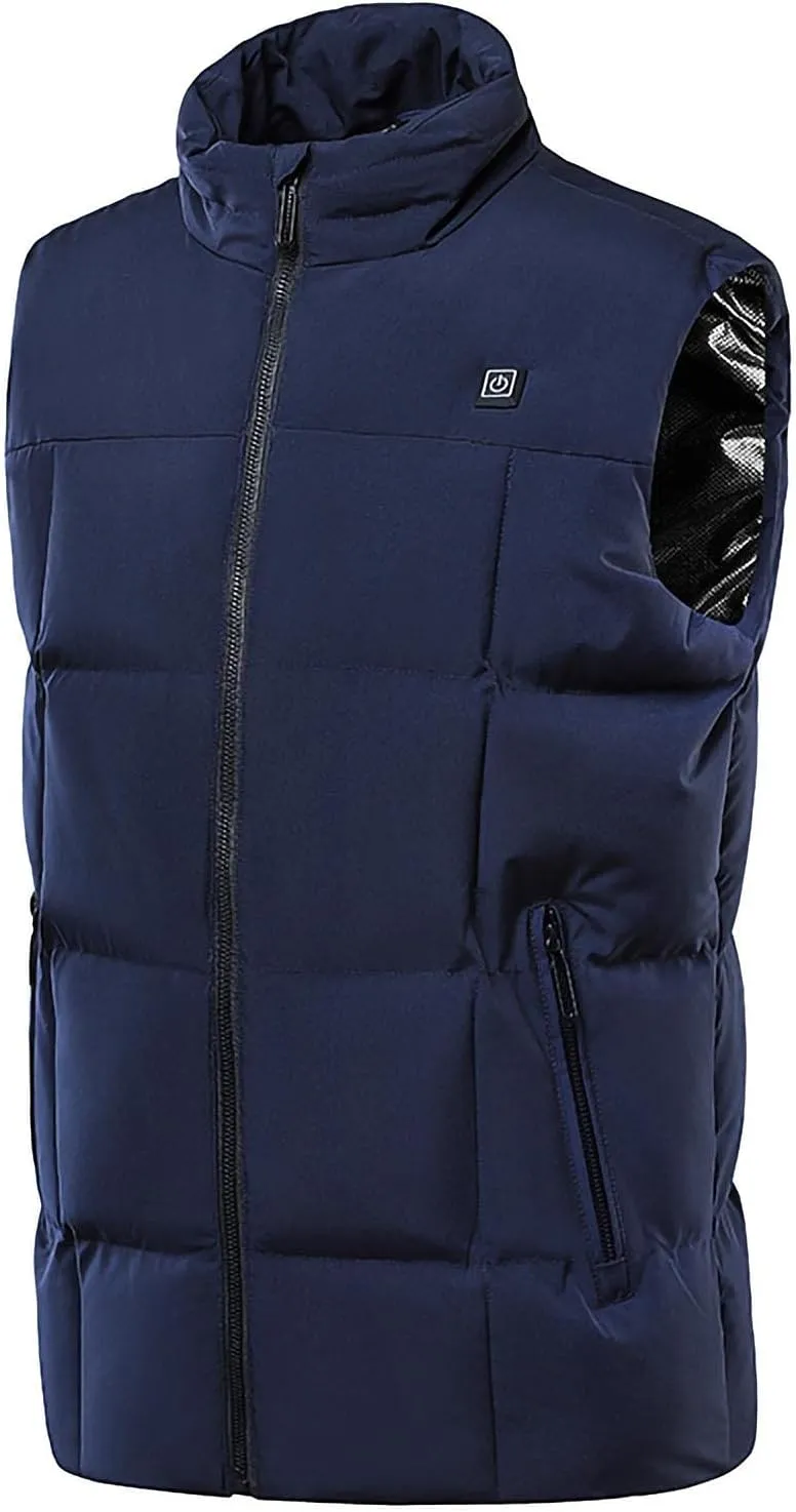 Women's Heated Vest Down Puffer Sleeveless Winter Jacket Rechargeable Heat Vest Plus Size Unisex Black X-Large