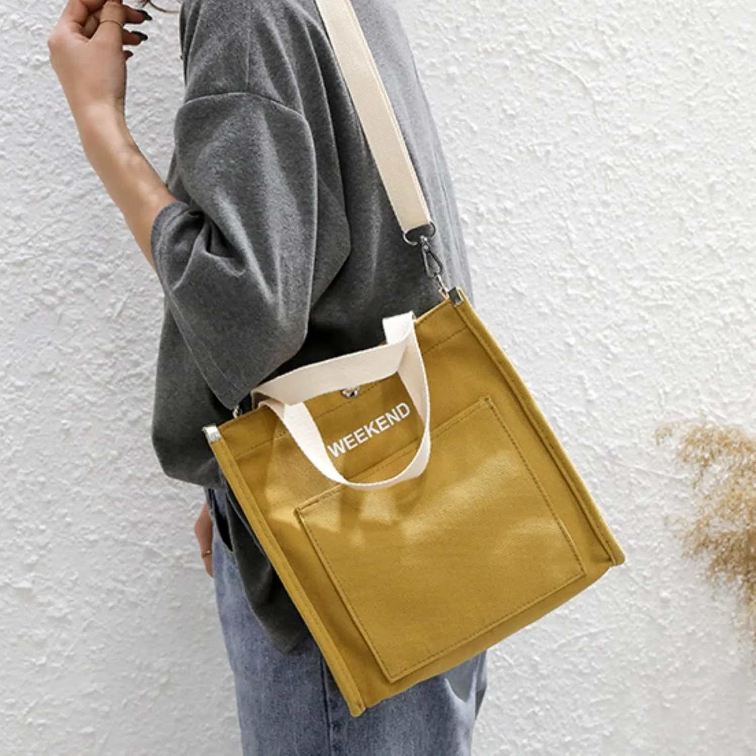 Women's Large Capacity Canvas Handbag Letter Printed Shoulder Messenger Bag Clutch Wallet for Men Leather Bags
