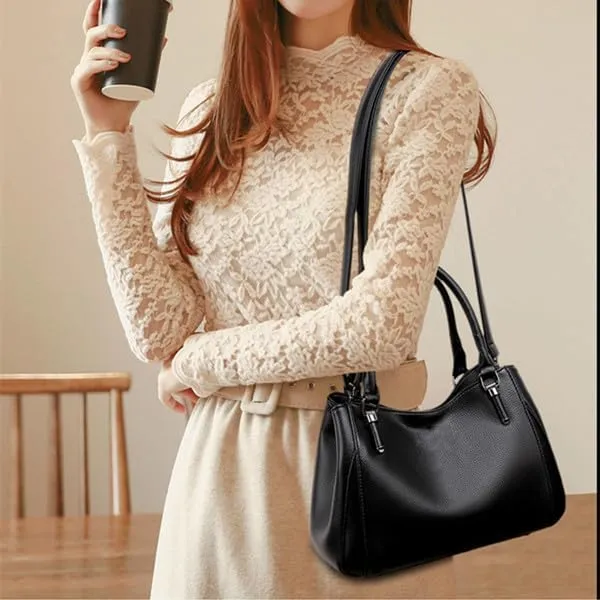Womens Leather Handbags Top Handle Purses Totes Satchel Shoulder Bag for Ladies