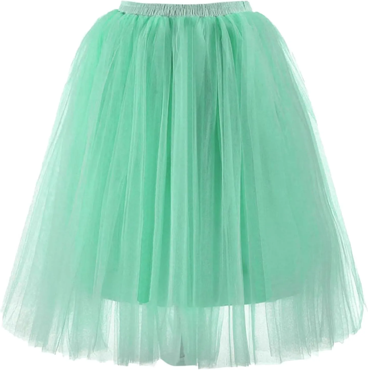 Womens Mesh Dress Prom Dress Bubble Party Skirt Pleated Petticoat Mesh Midi Skirt