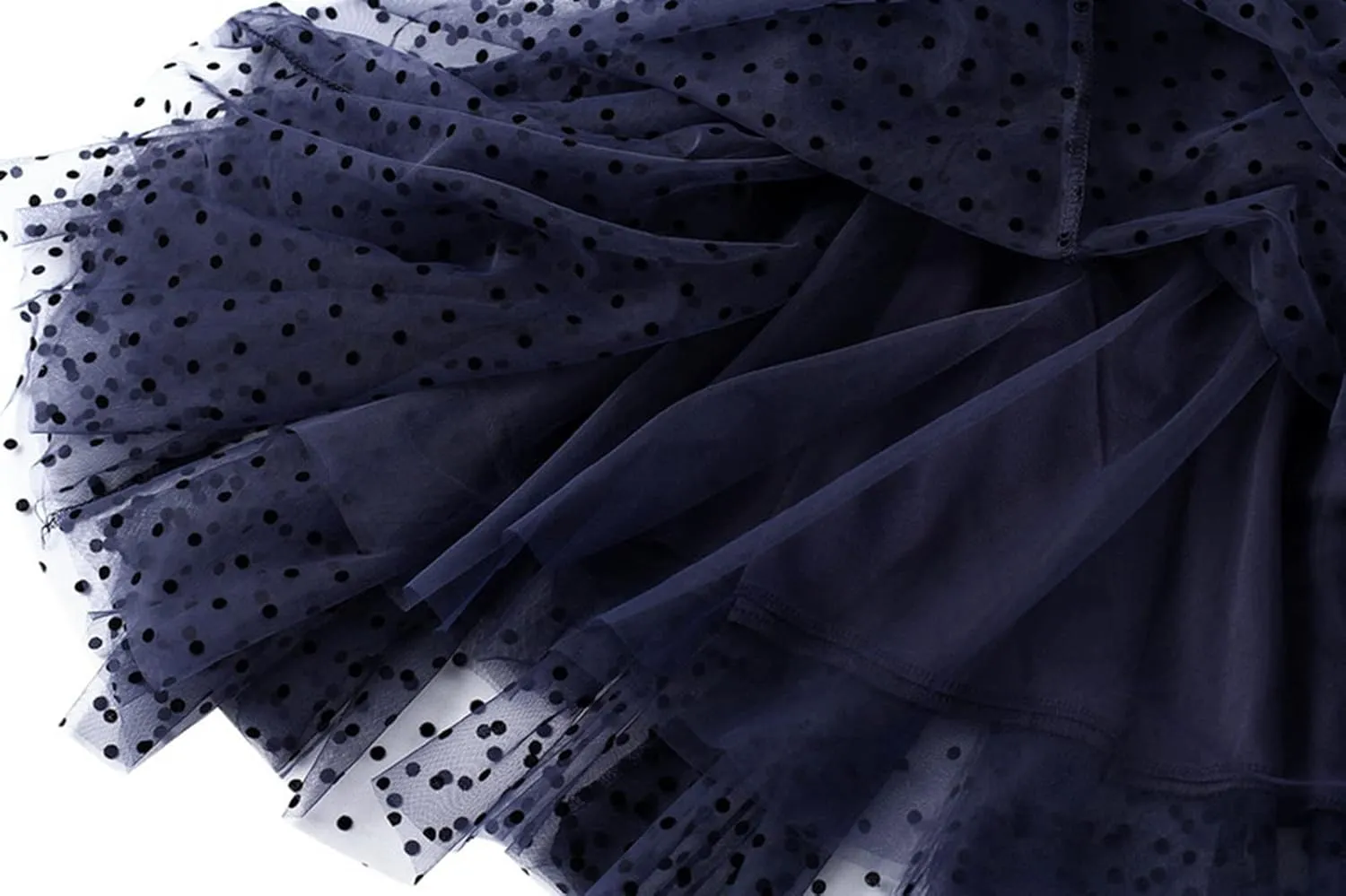 Women's Midi Tutu Tulle Layered Skirt Mesh A-Line Flocking Fairy Elastic Waist Maxi Hem Mesh Skirt