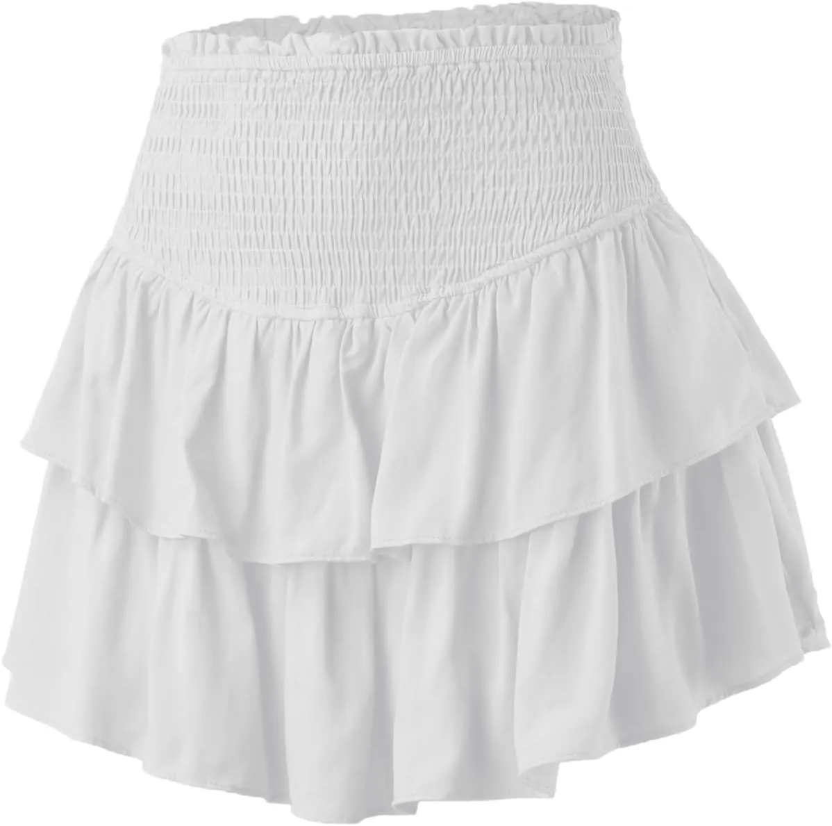 Womens Mini Skirts Summer Women's Solid Color Pleated Double Layer Cake Skirt Sexy Hot Girl Leaf Mini Skirt for