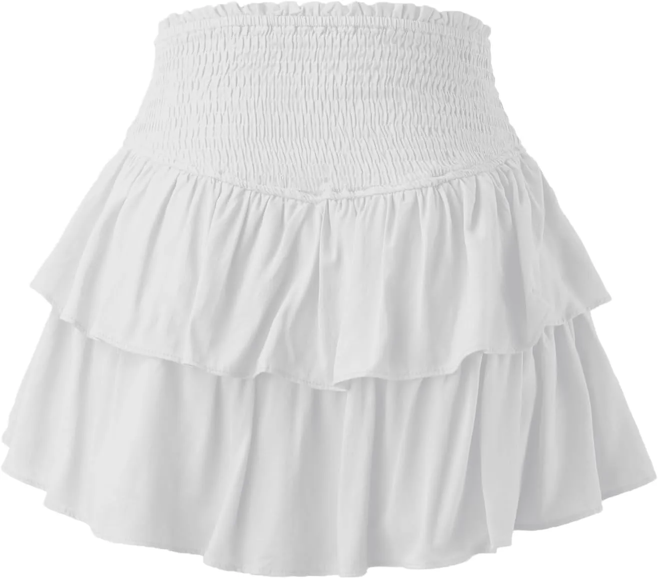 Womens Mini Skirts Summer Women's Solid Color Pleated Double Layer Cake Skirt Sexy Hot Girl Leaf Mini Skirt for