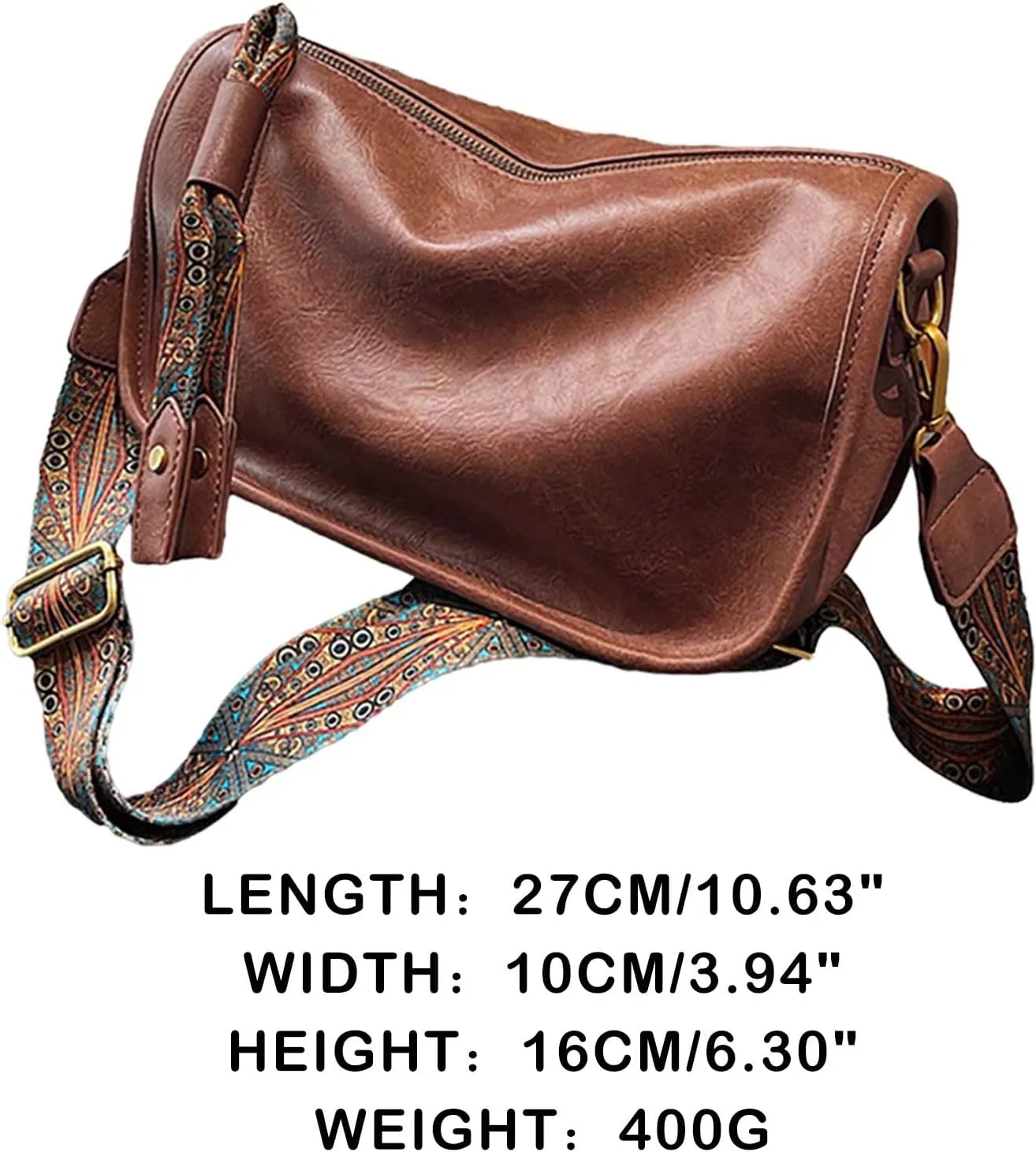 Womens Purses Crossbody, Faux Soft Leather Fashion Messenger Bags Vintage Shoulder Satchel Bag with Adjustable Strap