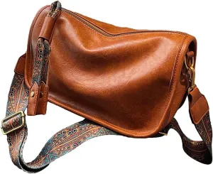 Womens Purses Crossbody, Faux Soft Leather Fashion Messenger Bags Vintage Shoulder Satchel Bag with Adjustable Strap