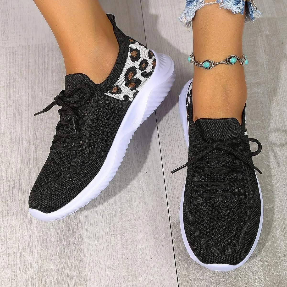 Womens Slip On Walking Shoes Non Slip Running Shoes Knitted Mesh Breathable Sneakers Athletic Tennis Sneakers Mesh Workout Casual Outdoor Leisure Sports Shoes