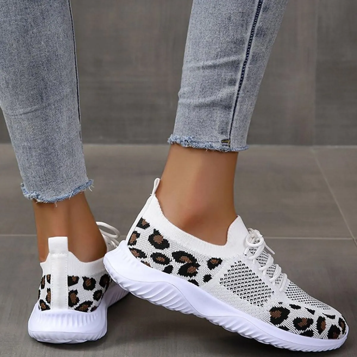 Womens Slip On Walking Shoes Non Slip Running Shoes Knitted Mesh Breathable Sneakers Athletic Tennis Sneakers Mesh Workout Casual Outdoor Leisure Sports Shoes
