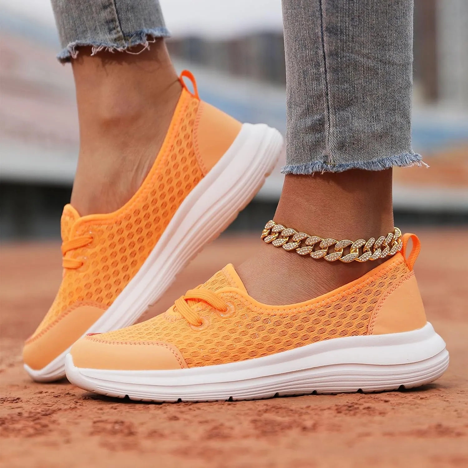 Women's Soft Sole Mesh Comfort Orthopedic Shoes, Walking Shoes Women Arch Support Breathable Slip On Orthopedic Sneakers Wide Width Summer Shoe Non Slip Best Walking Shoe