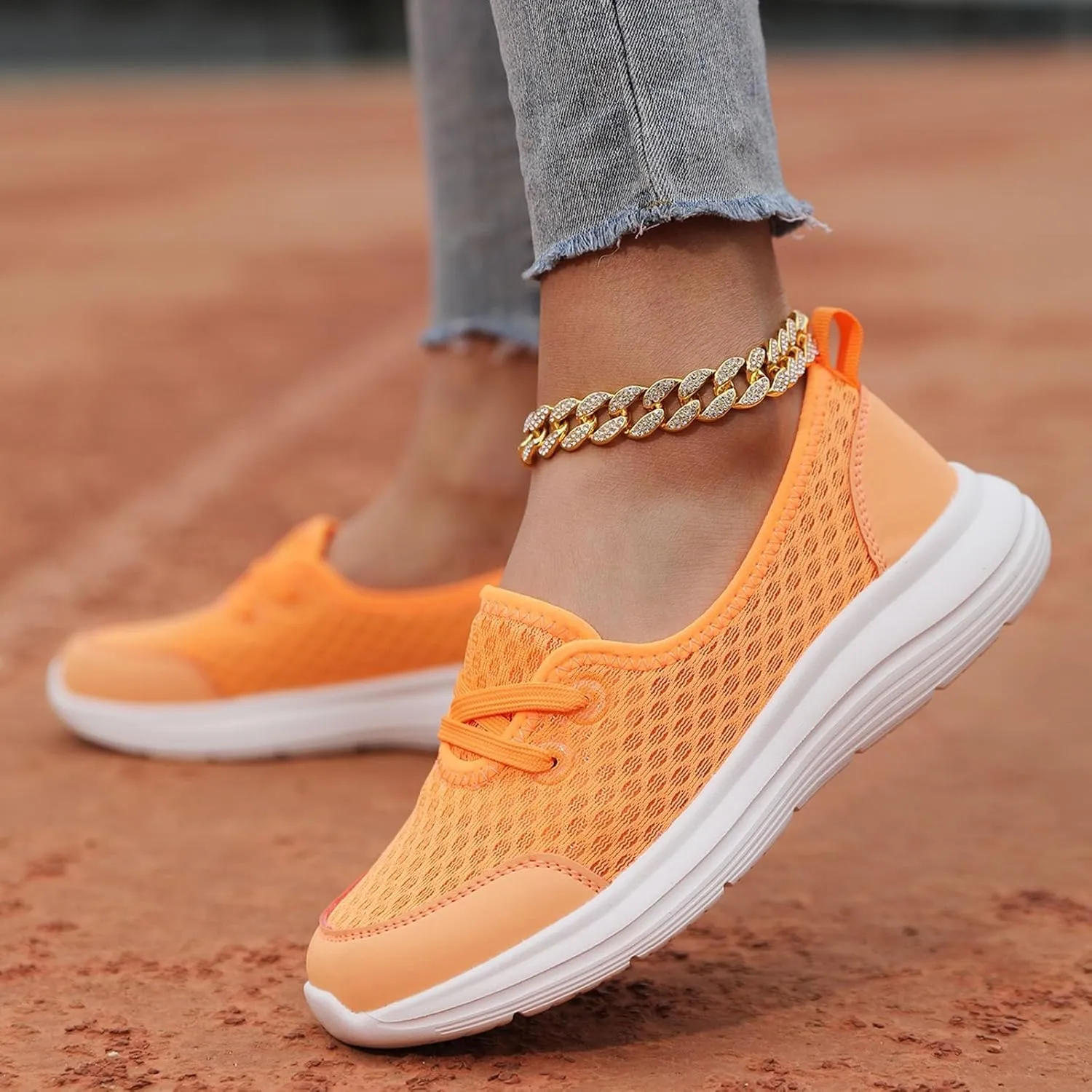Women's Soft Sole Mesh Comfort Orthopedic Shoes, Walking Shoes Women Arch Support Breathable Slip On Orthopedic Sneakers Wide Width Summer Shoe Non Slip Best Walking Shoe