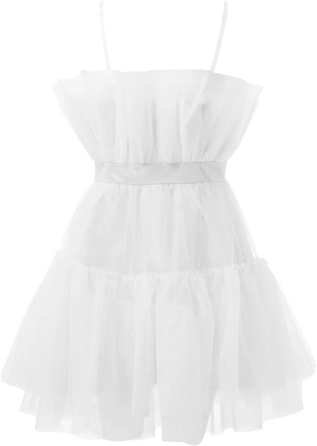 Womens Strapless Mesh Elegant Bowknot Tutu Skirt Dress Off Shoulder Wedding Pleated Mesh Party Mini Dress