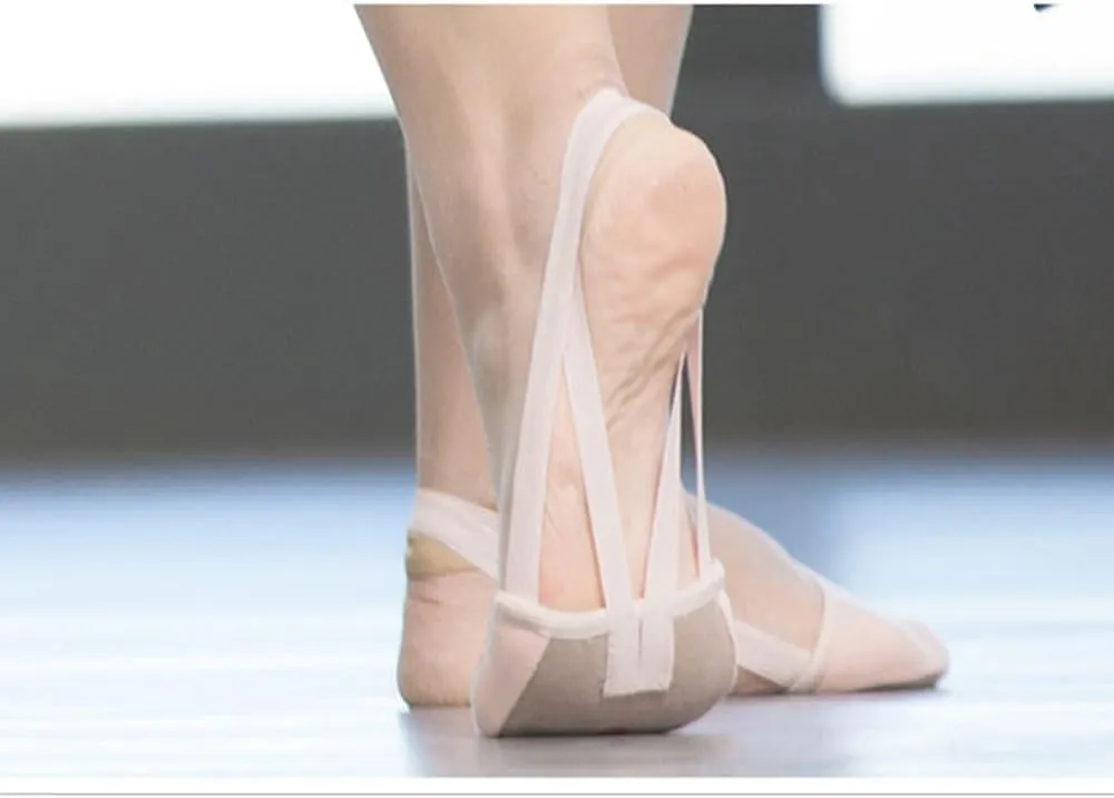Women's Stretch Canvas Half Sole Dance Shoes Ballet Shoes Stretchy Leather Pirouette Shoes for Ballet, Lyrical, Modern, Jazz Dance, and Contemporary