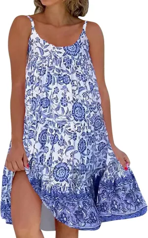 Womens Summer Dresses Loose U Neck Sleeveless Sundresses Beach Cute Teen Short 2025 Trendy Outfits