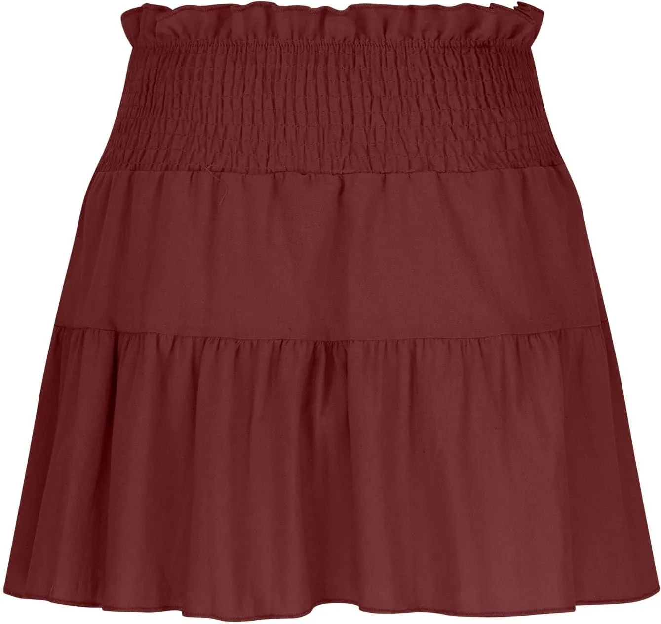Womens Summer Skirts High Waisted Ruffle Mini Skirt Flowy A Line Skirt Pleated Elastic Waist Skirts Vacation Clothes