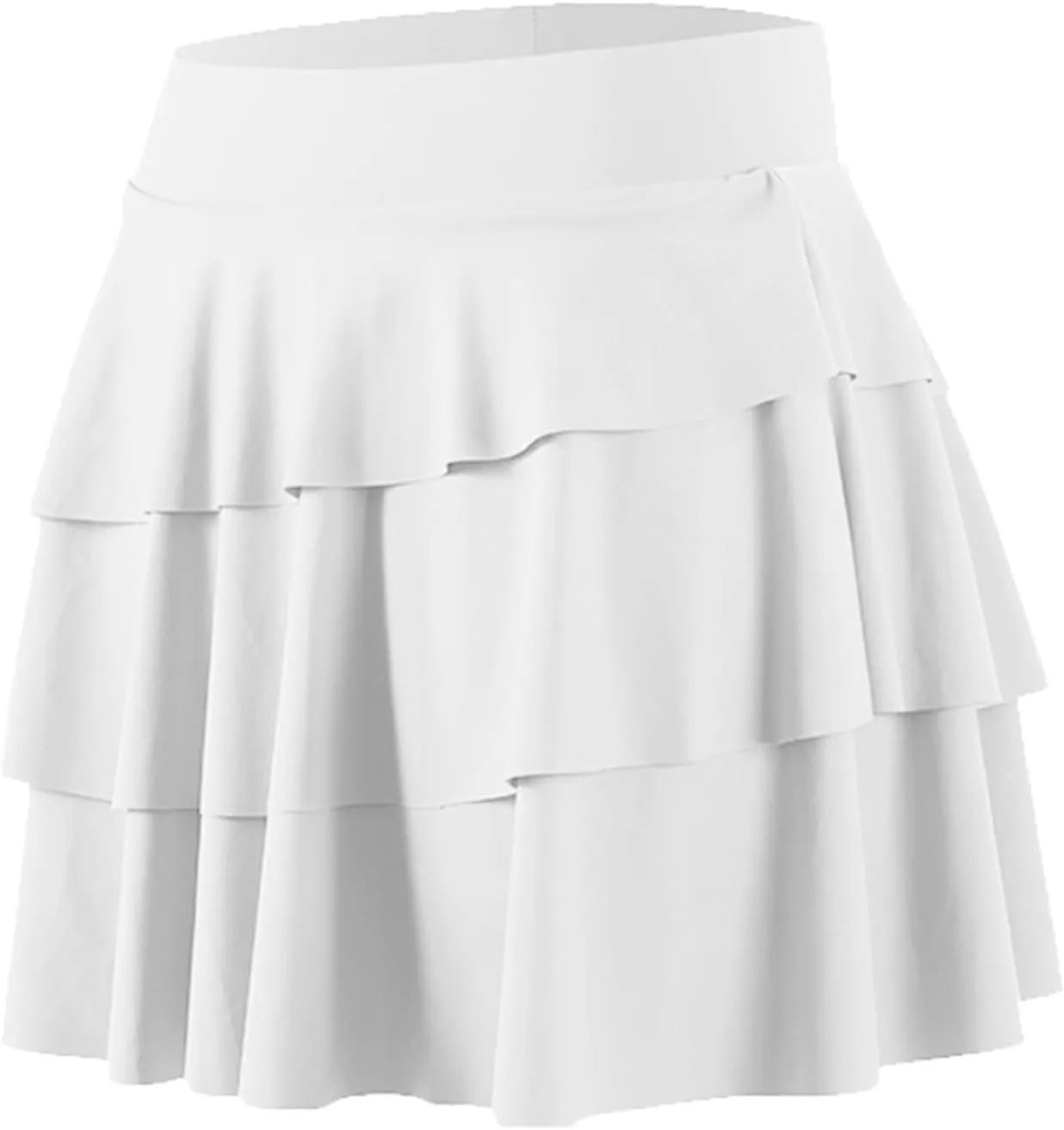 Womens Tennis Skirt Casual High Waisted Ruffle Tiered Skorts Quick Drying Athletic Workout Sports Stretchy Skort Inner Shorts