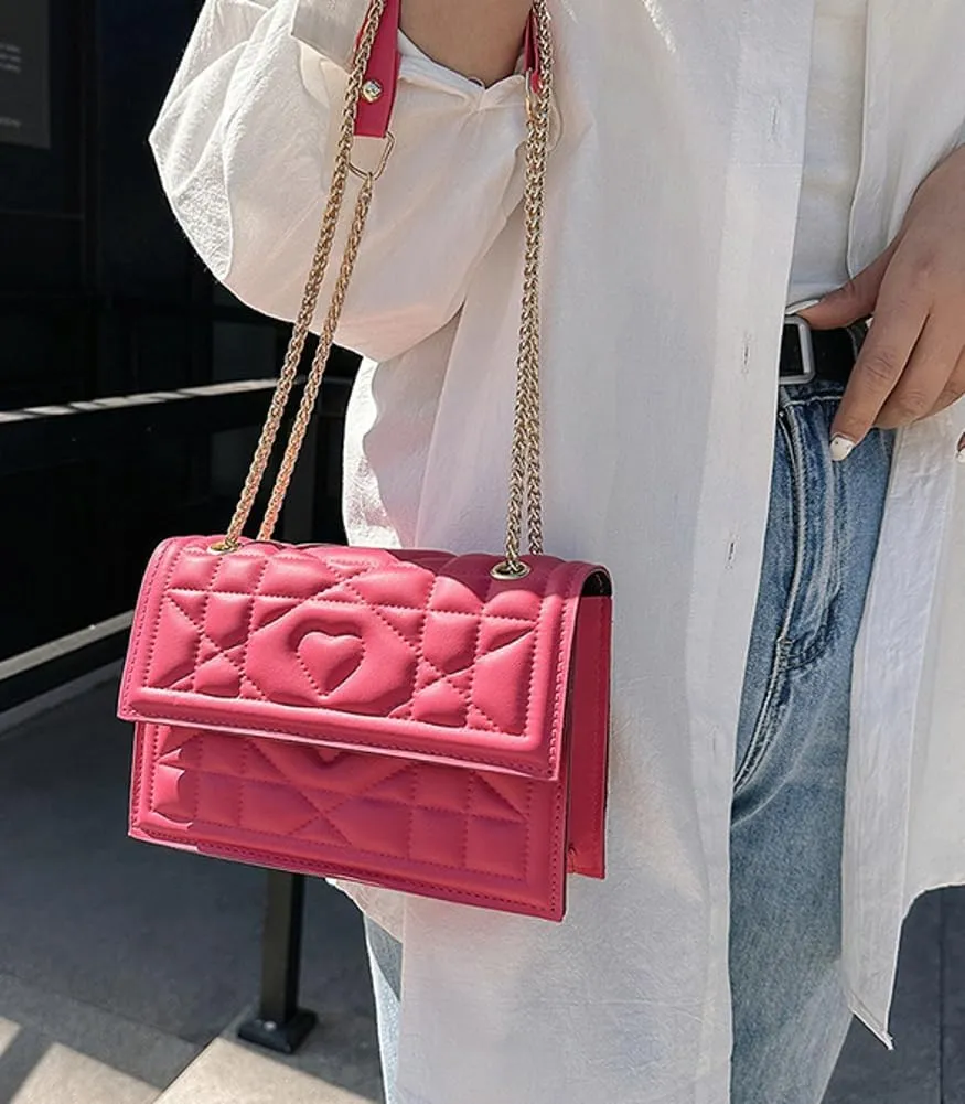 Womens Trendy Shoulder Crossbody Bag PU Leather Y2k Purse Small Totes Handbag Casual Top Handle Satchel with Chain