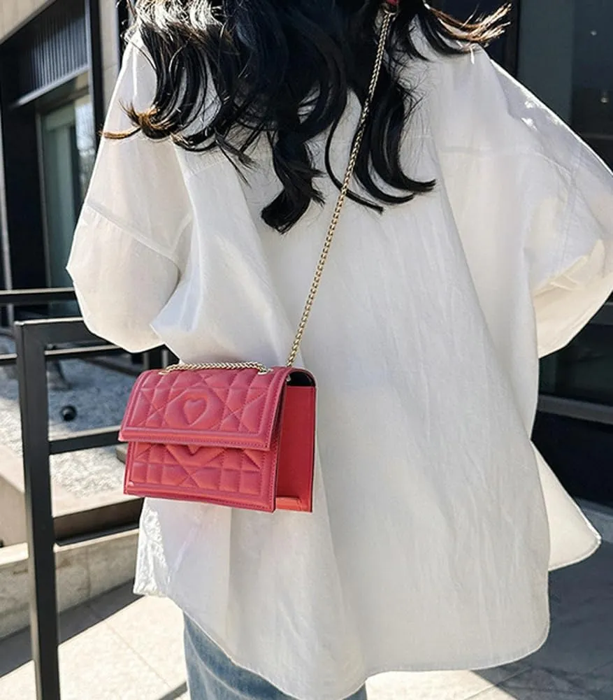 Womens Trendy Shoulder Crossbody Bag PU Leather Y2k Purse Small Totes Handbag Casual Top Handle Satchel with Chain