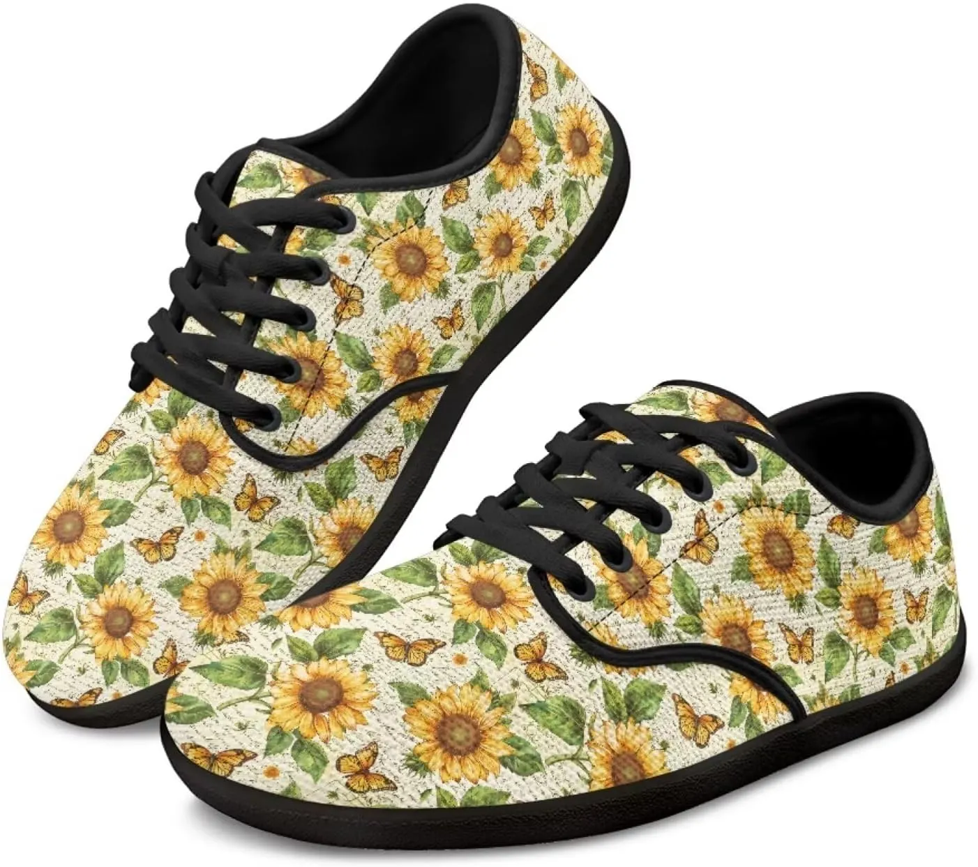 Women's Wide Toe Box Barefoot Shoes Zero Drop Lace Up Casual Sneakers Breathable Fashion Walking Footwear