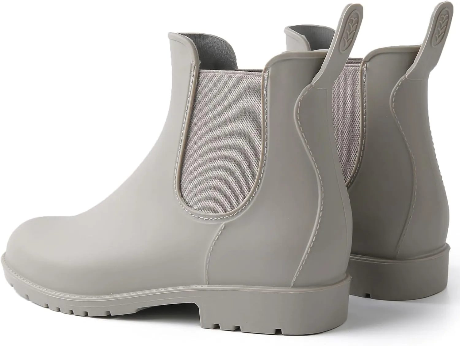 WUIWUIYU Womens Chelsea Wellington Boots Ankle Wellie Rain Boot Water Garden Slip-on Galoshes Work Shoes