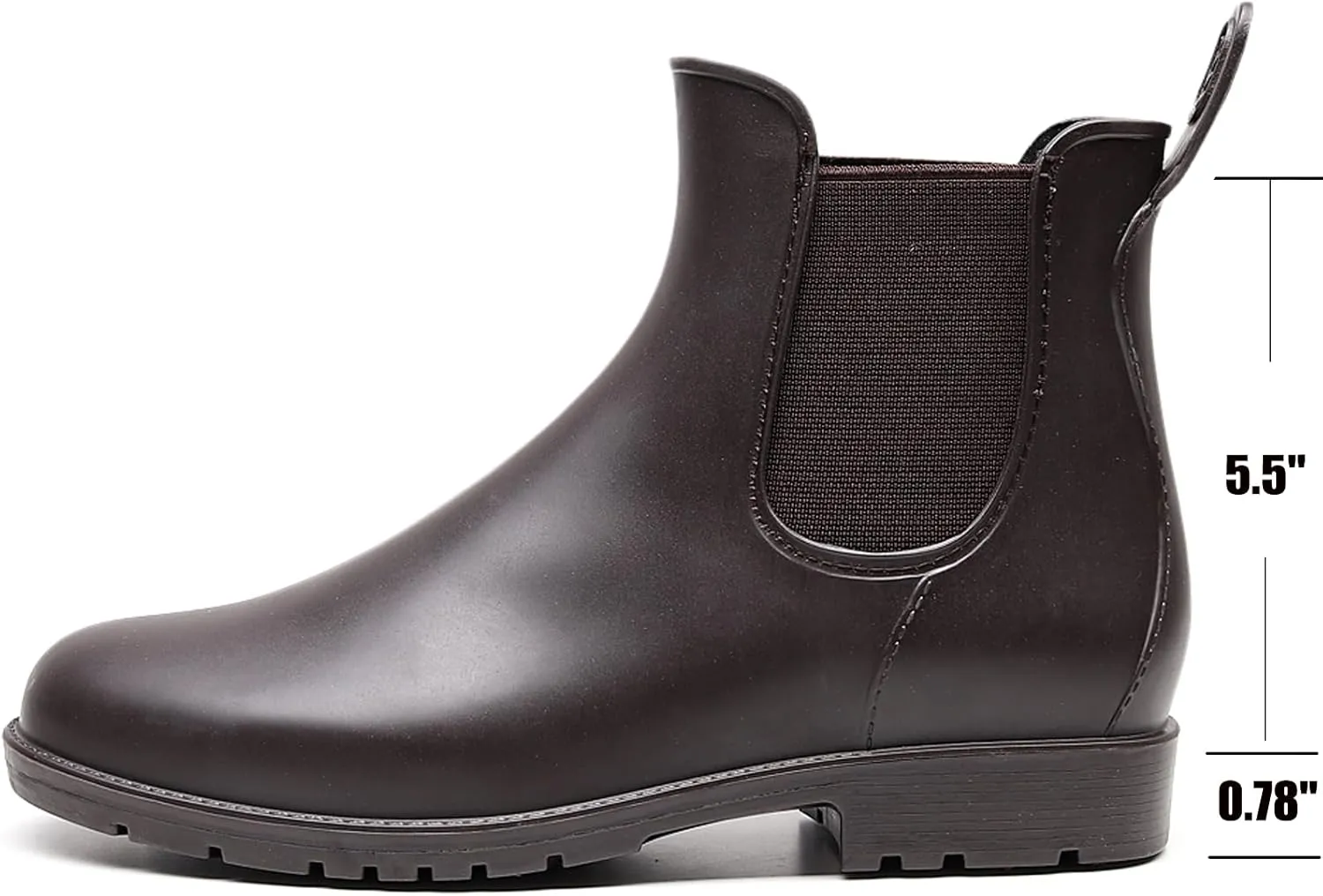 WUIWUIYU Womens Chelsea Wellington Boots Ankle Wellie Rain Boot Water Garden Slip-on Galoshes Work Shoes