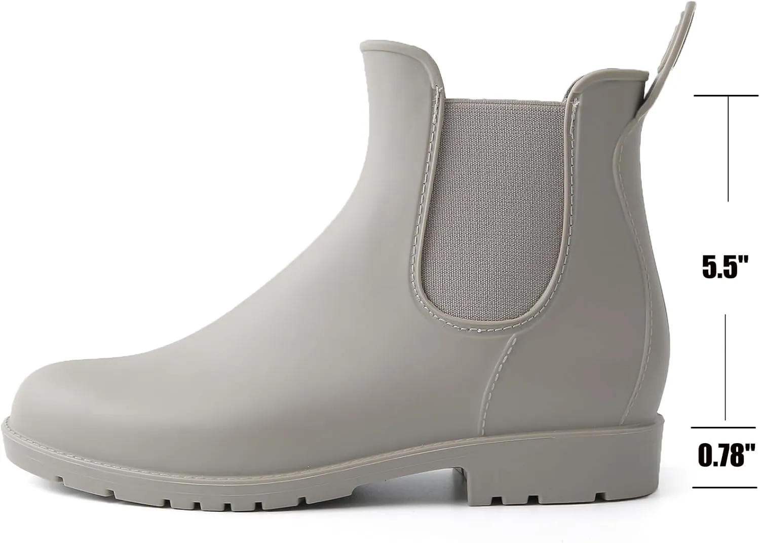 WUIWUIYU Womens Chelsea Wellington Boots Ankle Wellie Rain Boot Water Garden Slip-on Galoshes Work Shoes
