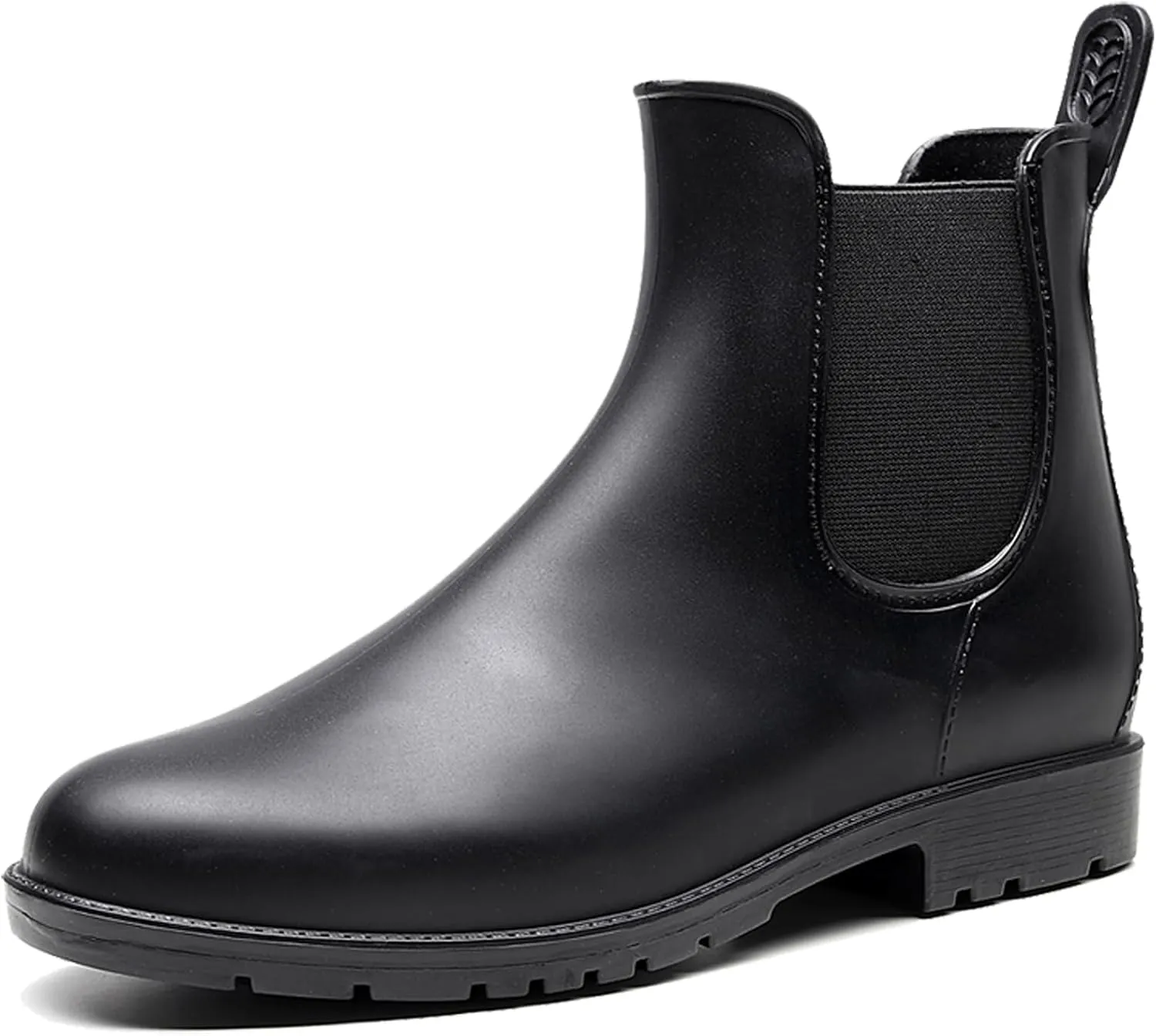 WUIWUIYU Womens Chelsea Wellington Boots Ankle Wellie Rain Boot Water Garden Slip-on Galoshes Work Shoes