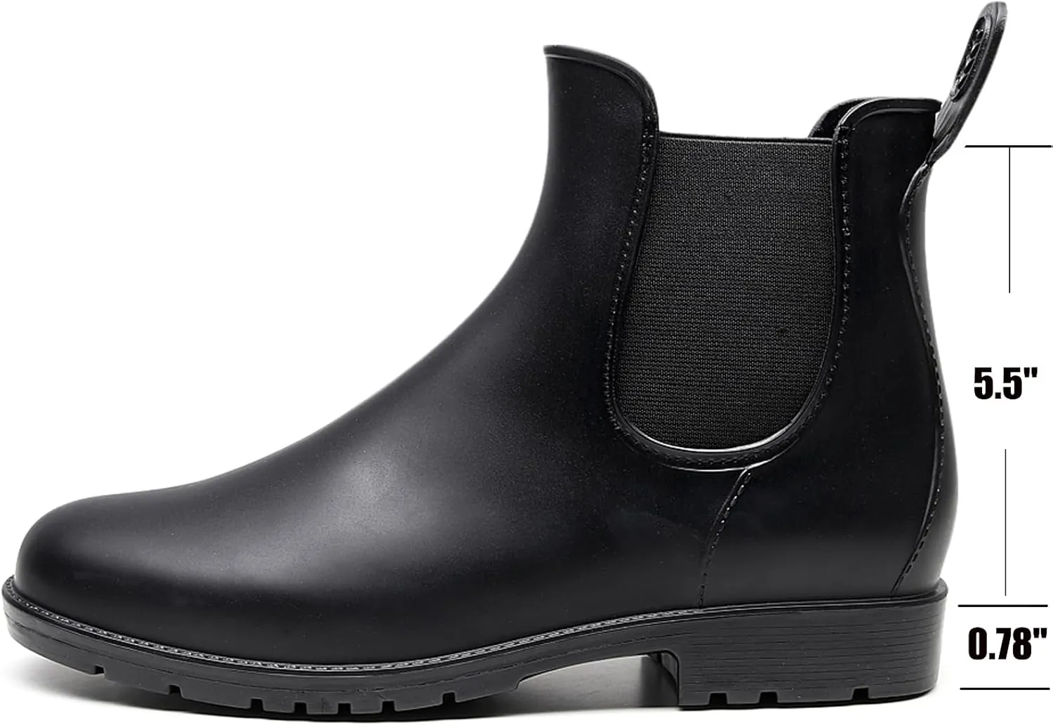 WUIWUIYU Womens Chelsea Wellington Boots Ankle Wellie Rain Boot Water Garden Slip-on Galoshes Work Shoes