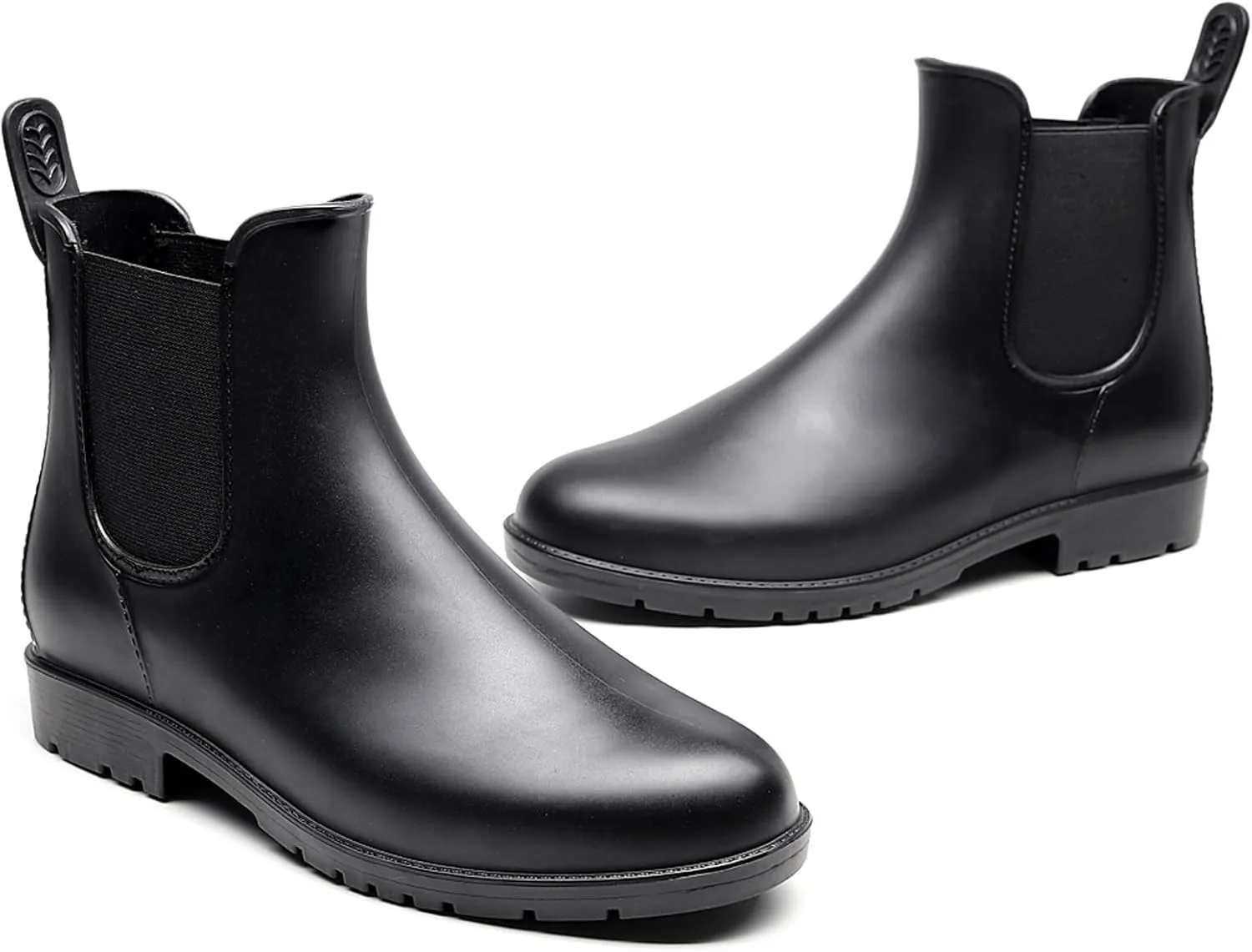 WUIWUIYU Womens Chelsea Wellington Boots Ankle Wellie Rain Boot Water Garden Slip-on Galoshes Work Shoes