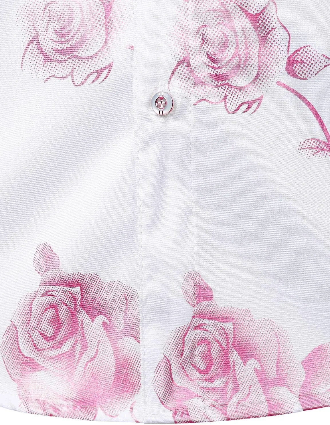 ZEROYAA Mens Hipster 3D Golden Rose Floral Printed Slim Fit Long Sleeve Button Down Dress Shirts