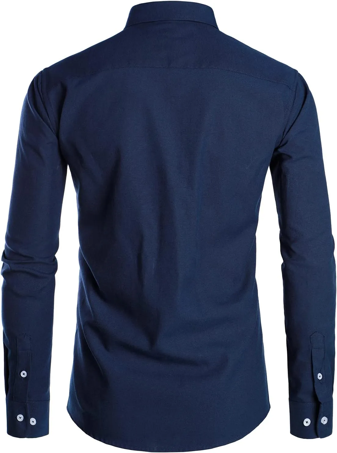 ZEROYAA Men's Hipster Casual Slim Fit Long Sleeve Button Down Oxford Shirts with Chest Pocket