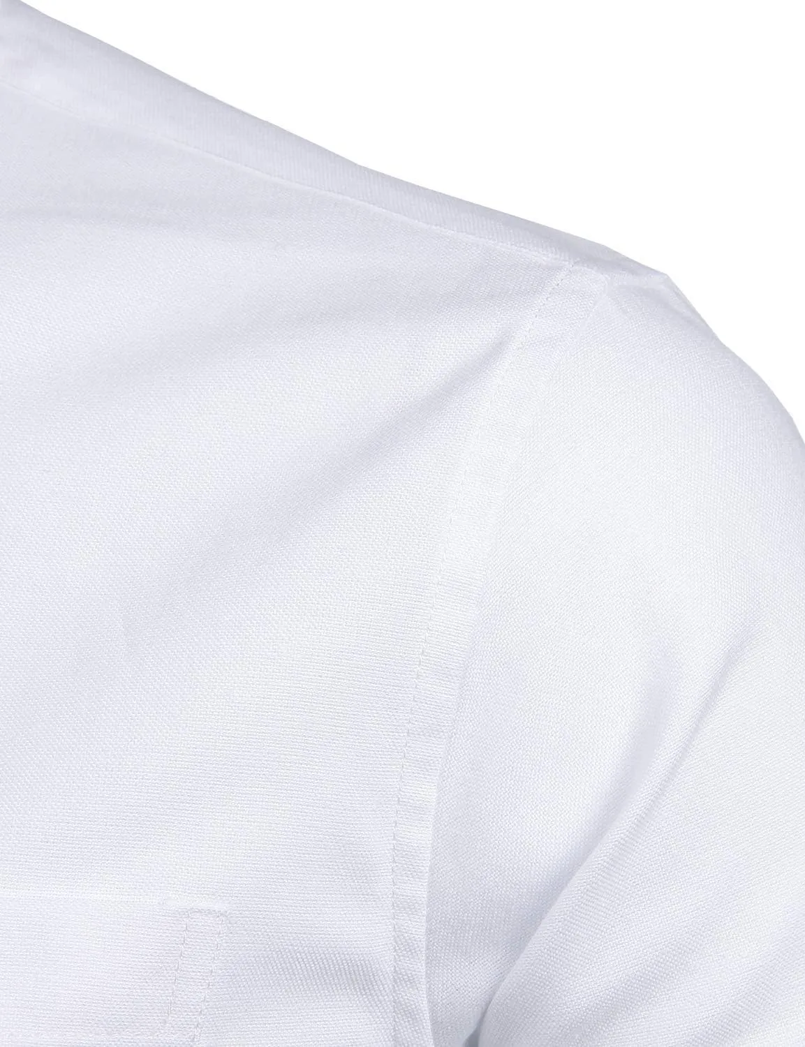 ZEROYAA Men's Hipster Mandarin Collar Long Sleeve Button Up Oxford Shirts with Chest Pocket