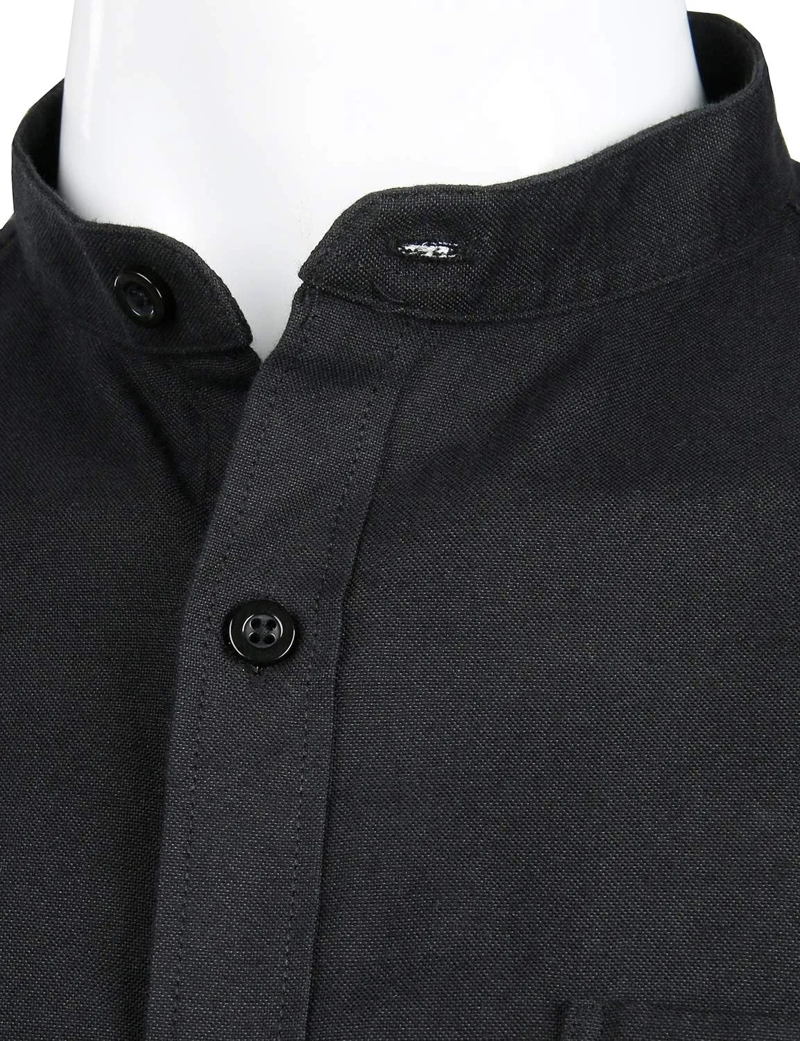 ZEROYAA Men's Hipster Mandarin Collar Long Sleeve Button Up Oxford Shirts with Chest Pocket