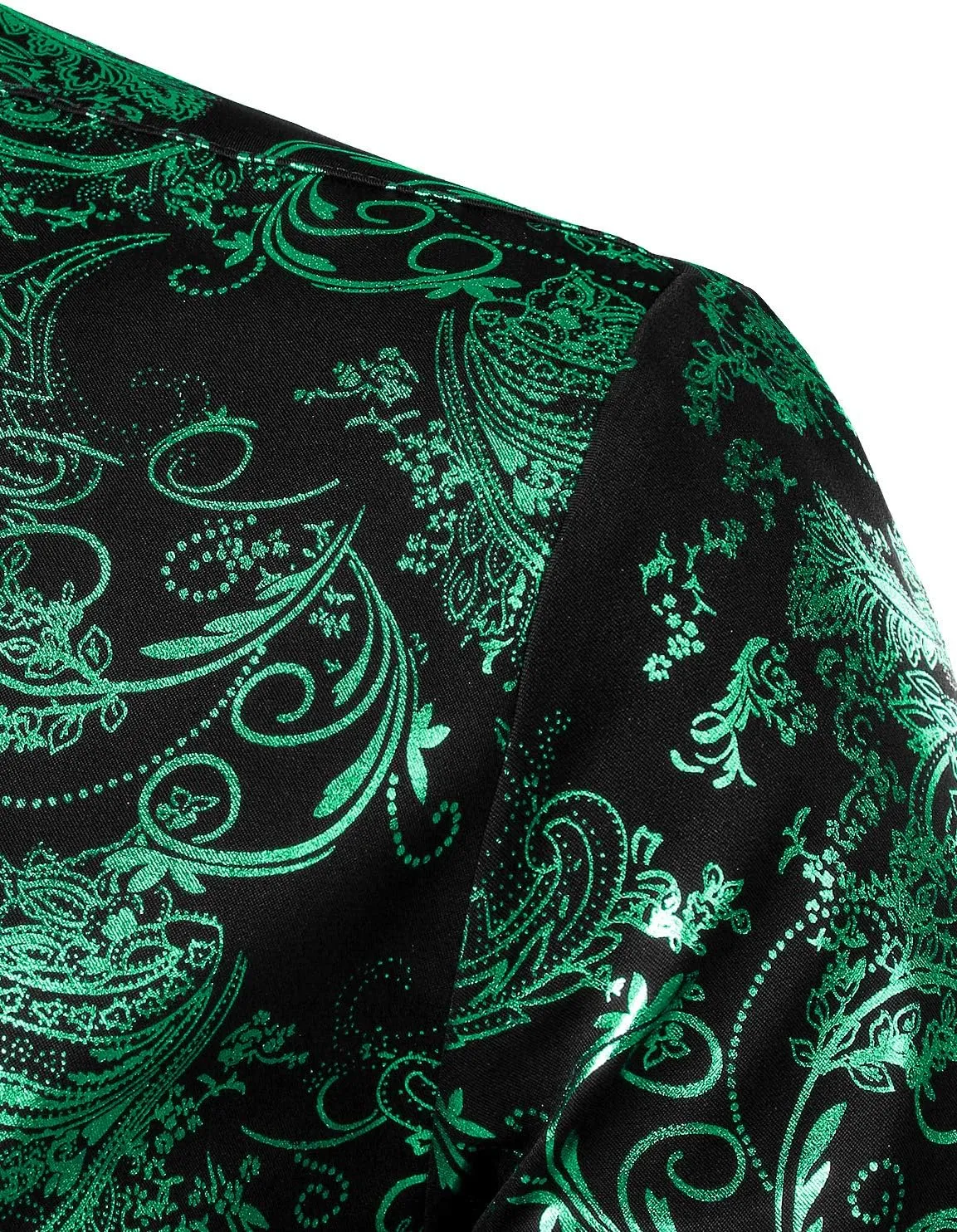 ZEROYAA Men's Luxury Paisley Dress Shirt Shiny Floral Printed Button Down Shirts for Party Prom