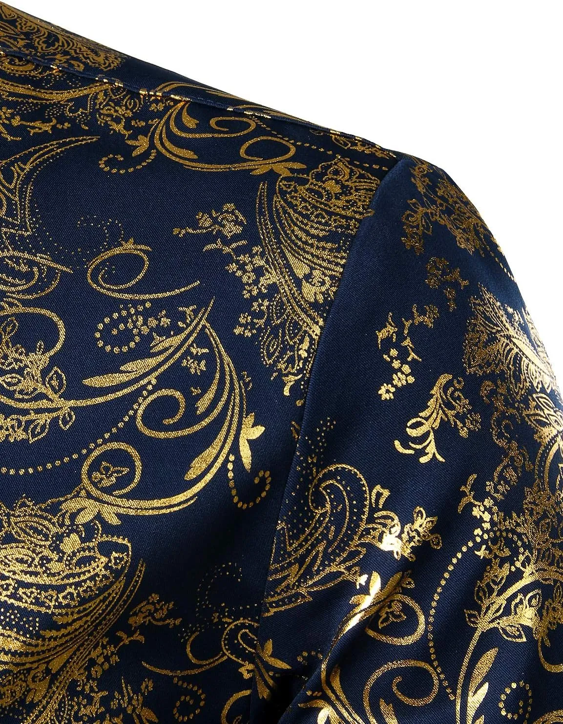 ZEROYAA Men's Luxury Paisley Dress Shirt Shiny Floral Printed Button Down Shirts for Party Prom