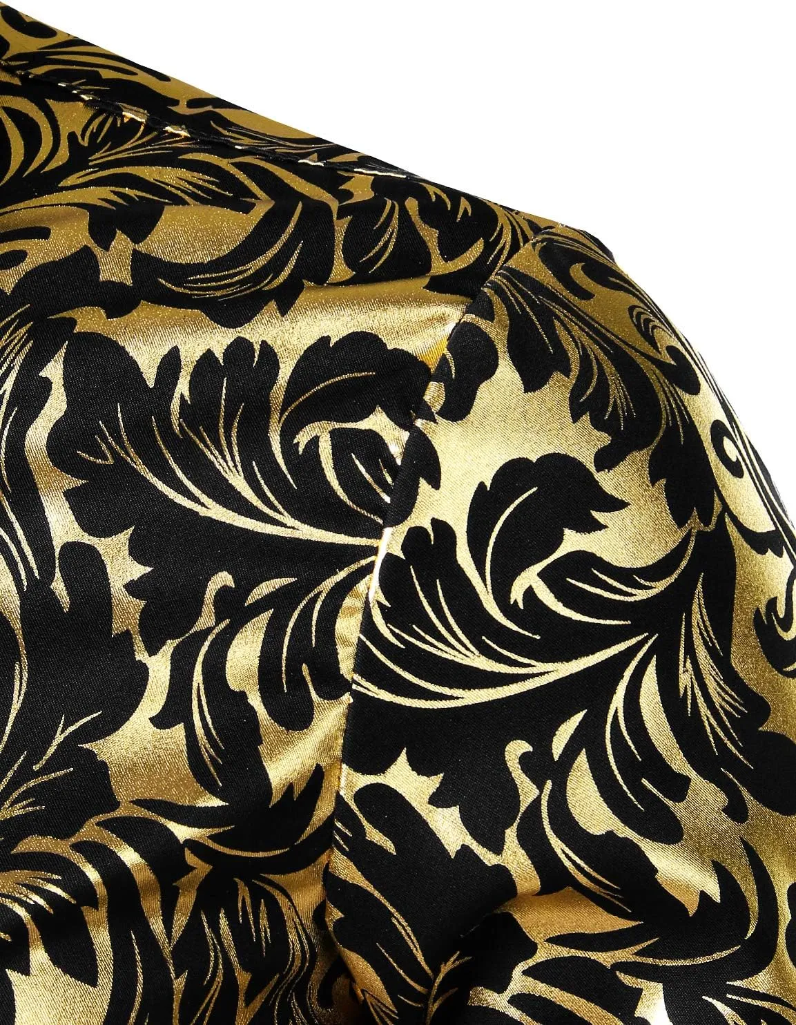 ZEROYAA Men's Luxury Paisley Dress Shirt Shiny Floral Printed Button Down Shirts for Party Prom