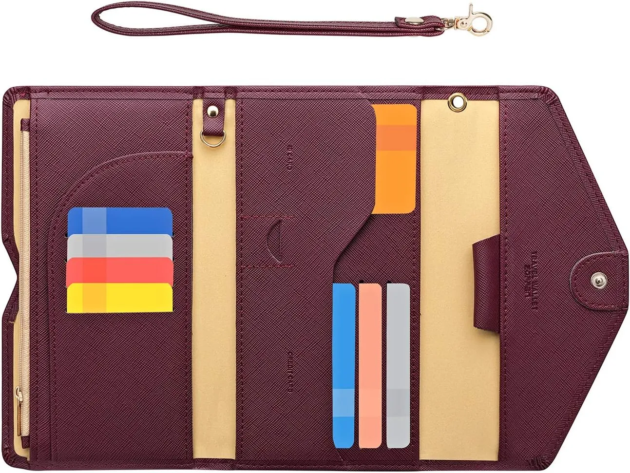 ZOPPEN Passport Holder Women Travel Wallet (Ver.5) for Women Rfid Blocking Passport Cover Case Document Organizer Wrist Strap