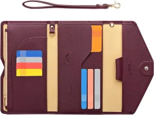 ZOPPEN Passport Holder Women Travel Wallet (Ver.5) for Women Rfid Blocking Passport Cover Case Document Organizer Wrist Strap