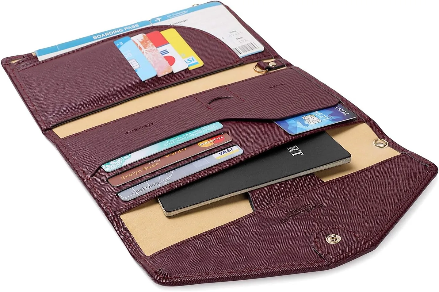 ZOPPEN Passport Holder Women Travel Wallet (Ver.5) for Women Rfid Blocking Passport Cover Case Document Organizer Wrist Strap