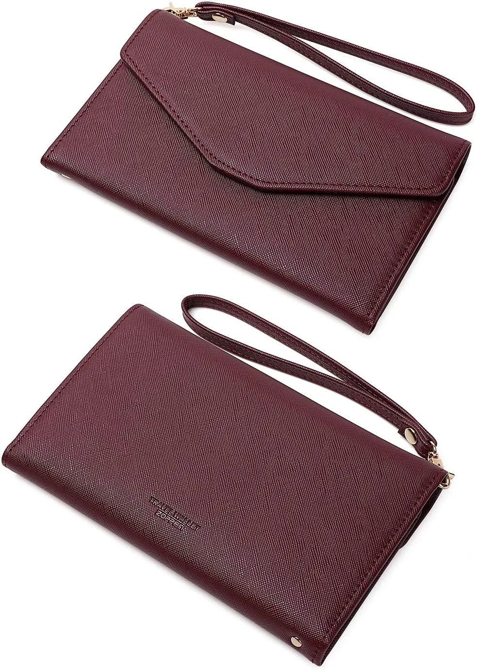 ZOPPEN Passport Holder Women Travel Wallet (Ver.5) for Women Rfid Blocking Passport Cover Case Document Organizer Wrist Strap